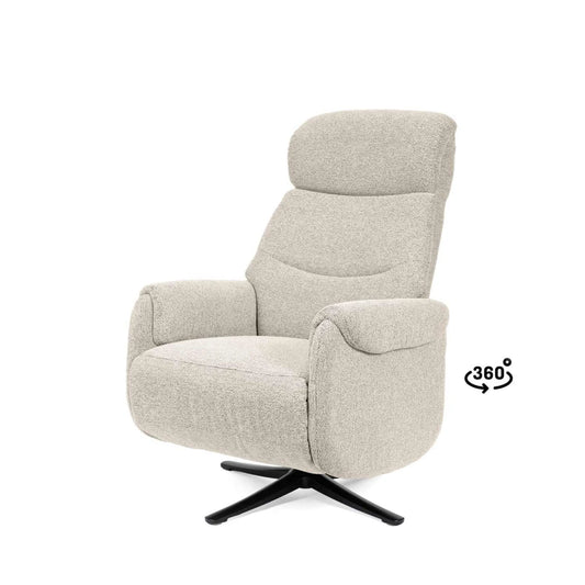 Fotoliu cu recliner electric 2 motoare rotativ 360 TAMIKO Bej L74cm x A88cm x H109cm