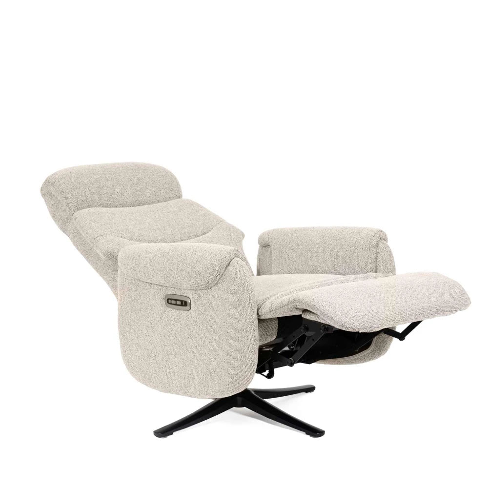 Fotoliu cu recliner electric 2 motoare rotativ 360 TAMIKO Bej L74cm x A88cm x H109cm