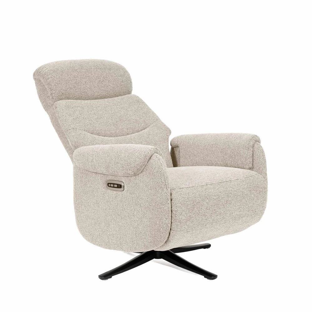Fotoliu cu recliner electric 2 motoare rotativ 360 TAMIKO Bej L74cm x A88cm x H109cm
