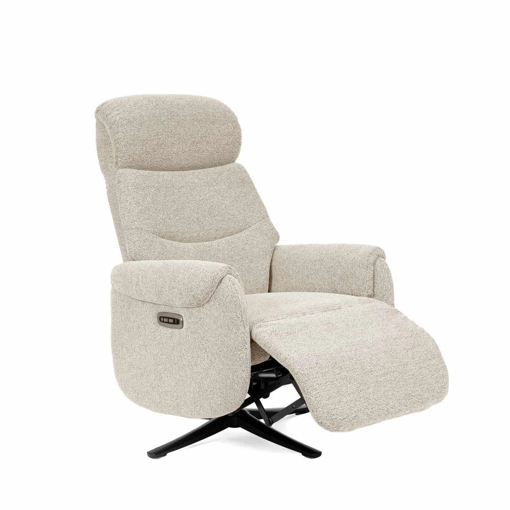 Fotoliu cu recliner electric 2 motoare rotativ 360 TAMIKO Bej L74cm x A88cm x H109cm