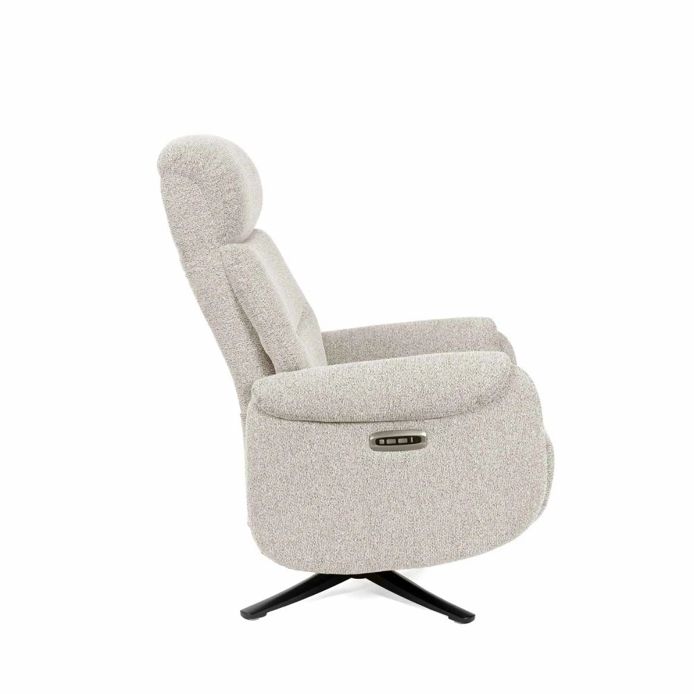 Fotoliu cu recliner electric 2 motoare rotativ 360 TAMIKO Bej L74cm x A88cm x H109cm