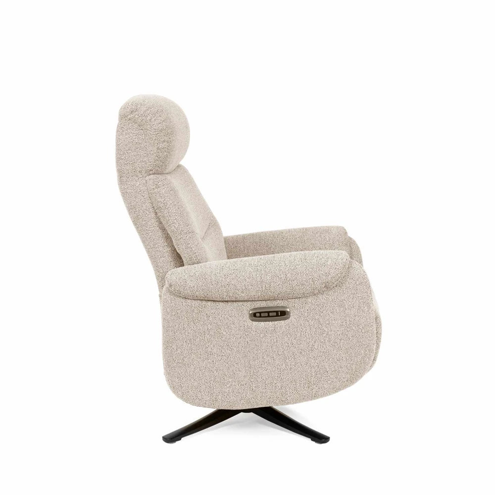 Fotoliu cu recliner electric 2 motoare rotativ 360 TAMIKO Bej L74cm x A88cm x H109cm