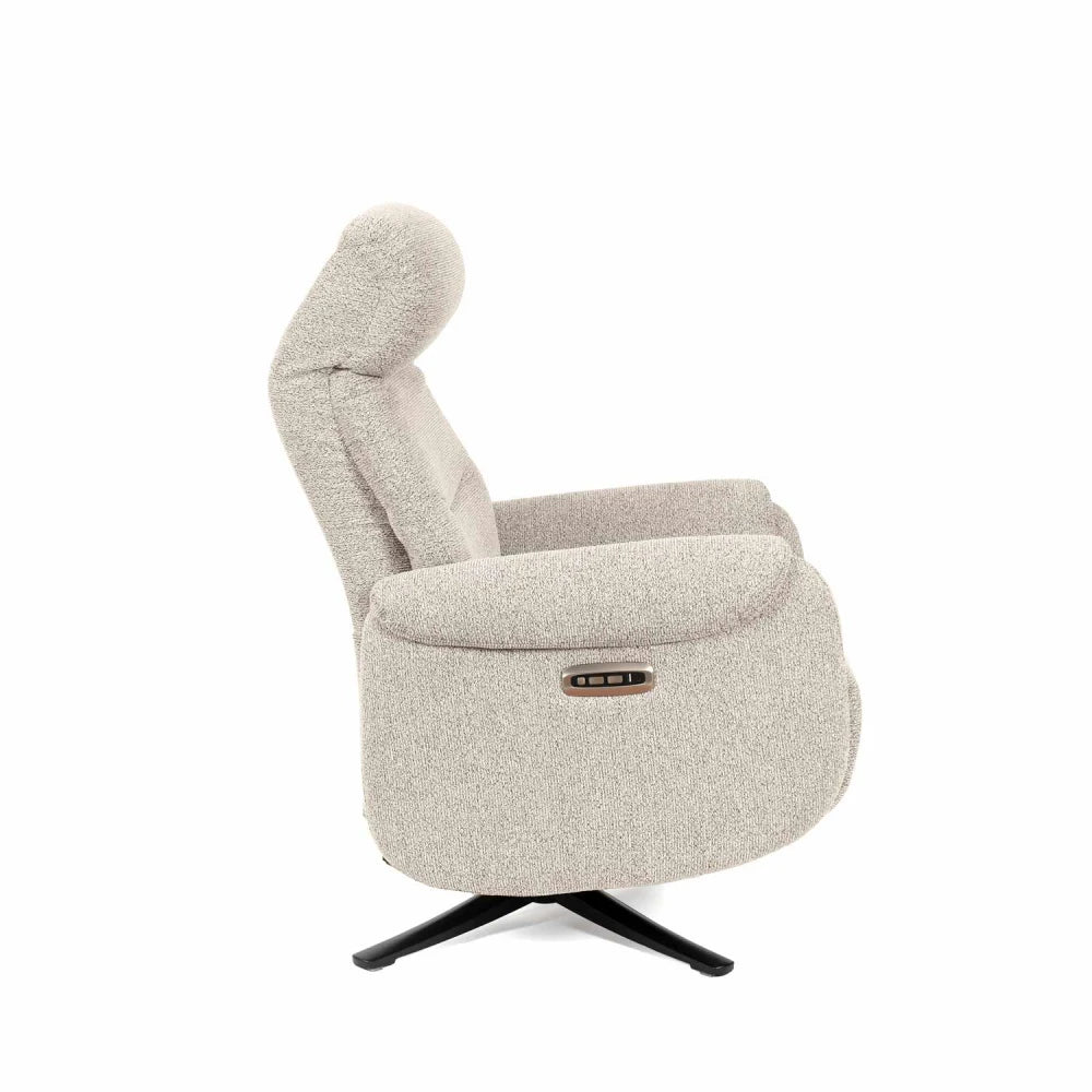 Fotoliu cu recliner electric 2 motoare rotativ 360 TAMIKO Bej L74cm x A88cm x H109cm