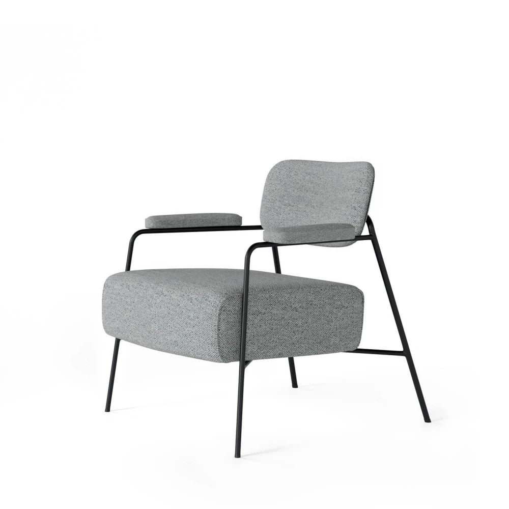 Fotoliu modern cu cadru metalic BREDA Gri deschis L70cm x A77cm x H78cm