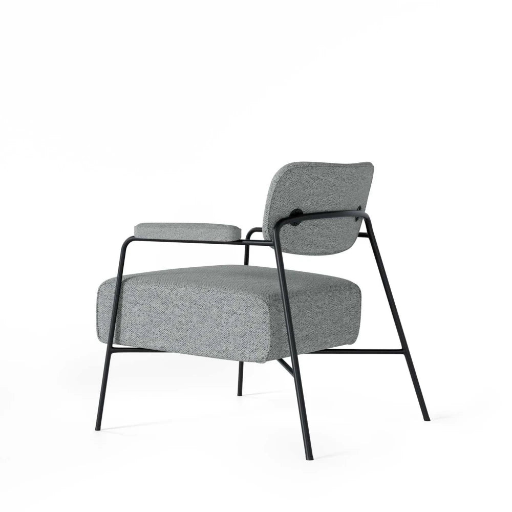 Fotoliu modern cu cadru metalic BREDA Gri deschis L70cm x A77cm x H78cm