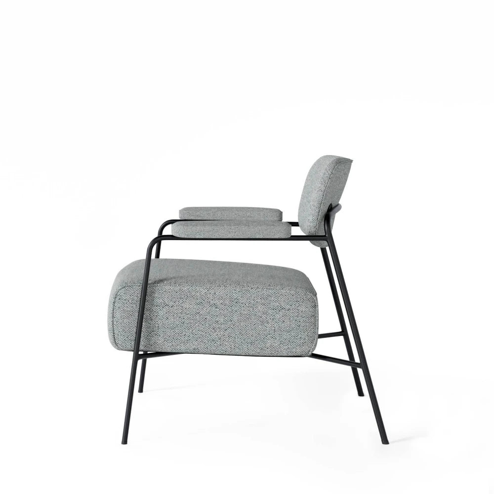Fotoliu modern cu cadru metalic BREDA Gri deschis L70cm x A77cm x H78cm