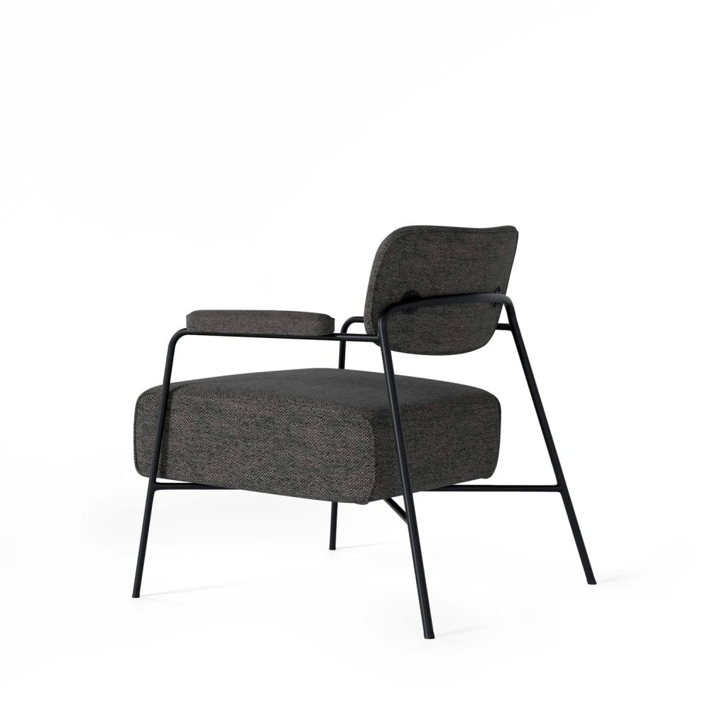 Fotoliu modern cu cadru metalic BREDA Gri inchis L70cm x A77cm x H78cm