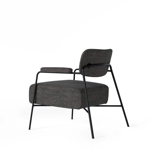 Fotoliu modern cu cadru metalic BREDA Gri inchis L70cm x A77cm x H78cm