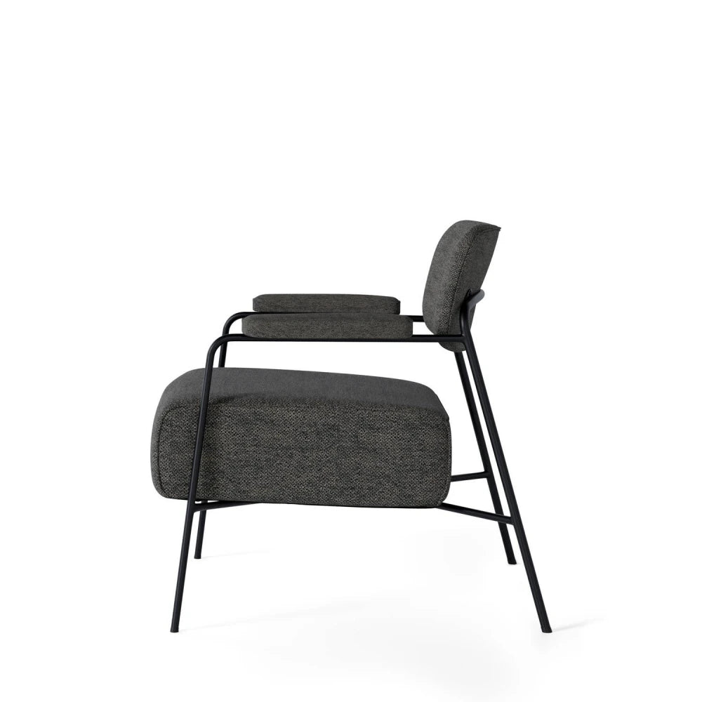 Fotoliu modern cu cadru metalic BREDA Gri inchis L70cm x A77cm x H78cm