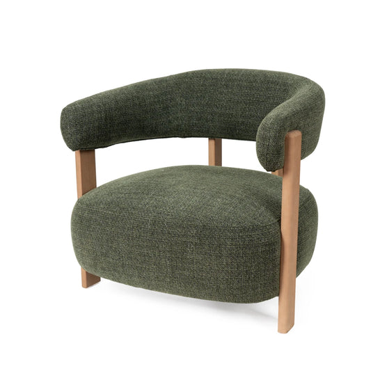 Fotoliu clasic cu structura din lemn de fag MANILA Verde L77cm x A73cm x H71cm