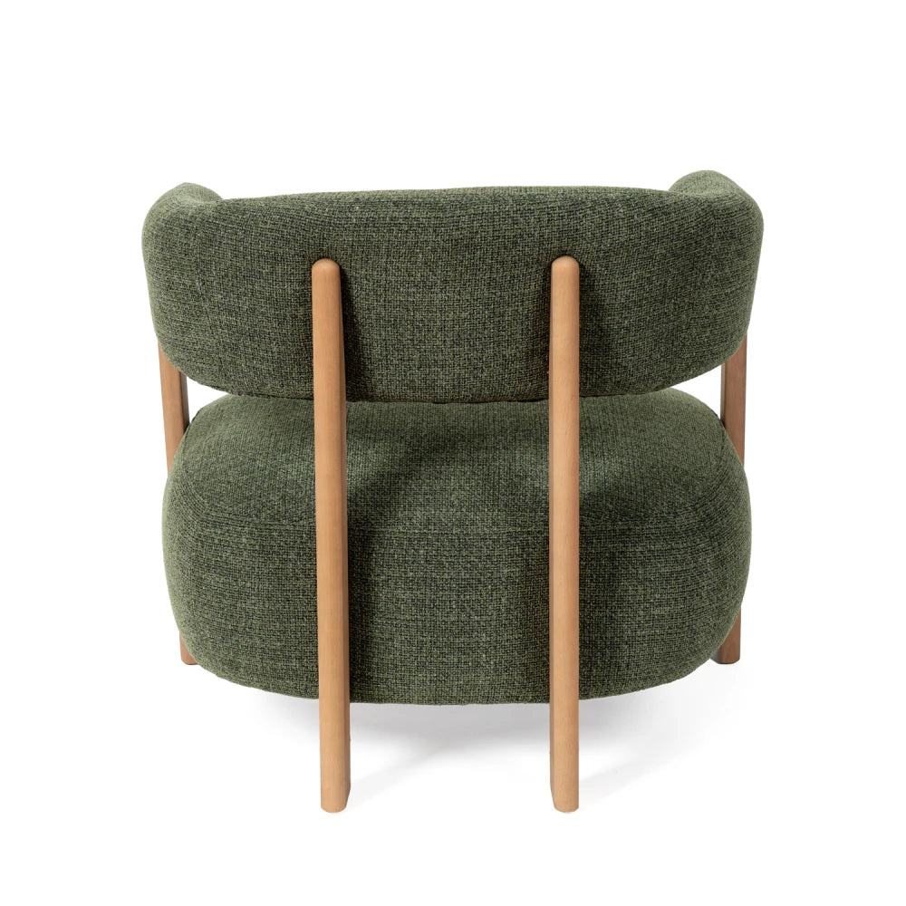 Fotoliu clasic cu structura din lemn de fag MANILA Verde L77cm x A73cm x H71cm