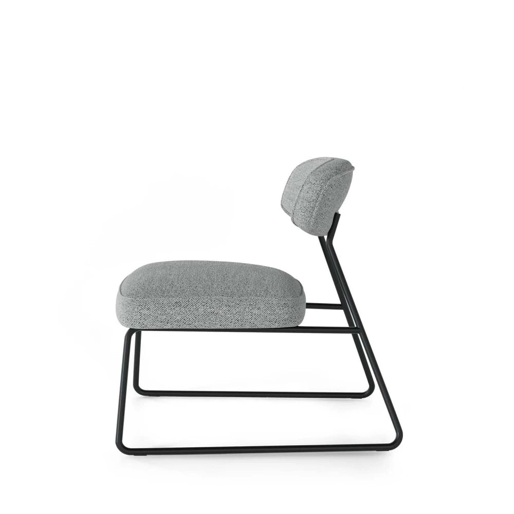 Fotoliu modern cu cadru metalic NICOSIA Gri deschis L64cm x A74cm x H73cm