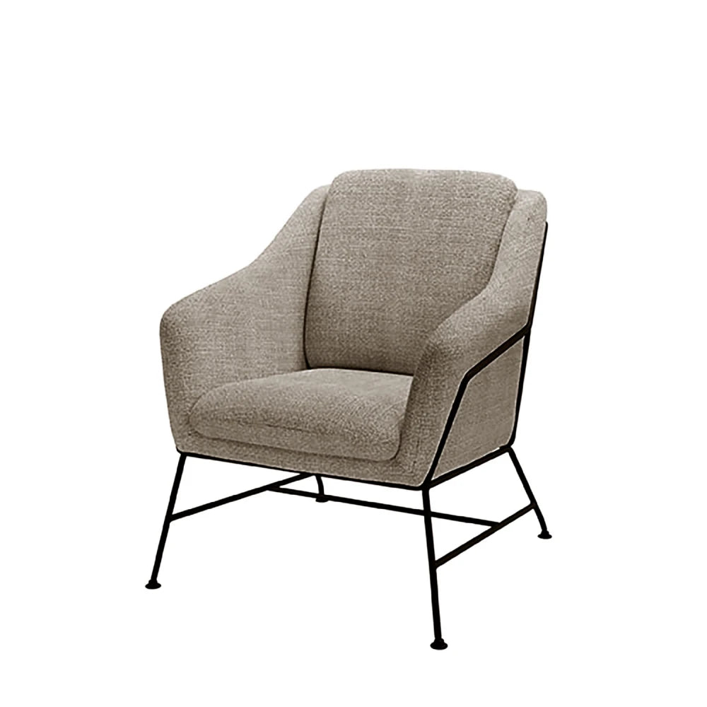 Fotoliu modern cu spatar metalic ODENSE Taupe L66cm x A70cm x H80cm