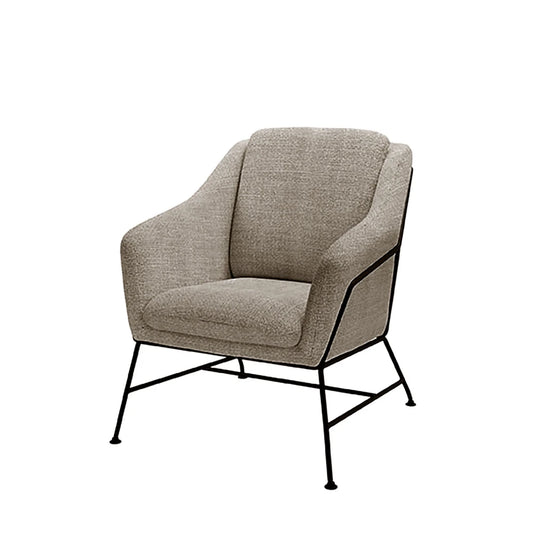 Fotoliu modern cu spatar metalic ODENSE Taupe L66cm x A70cm x H80cm
