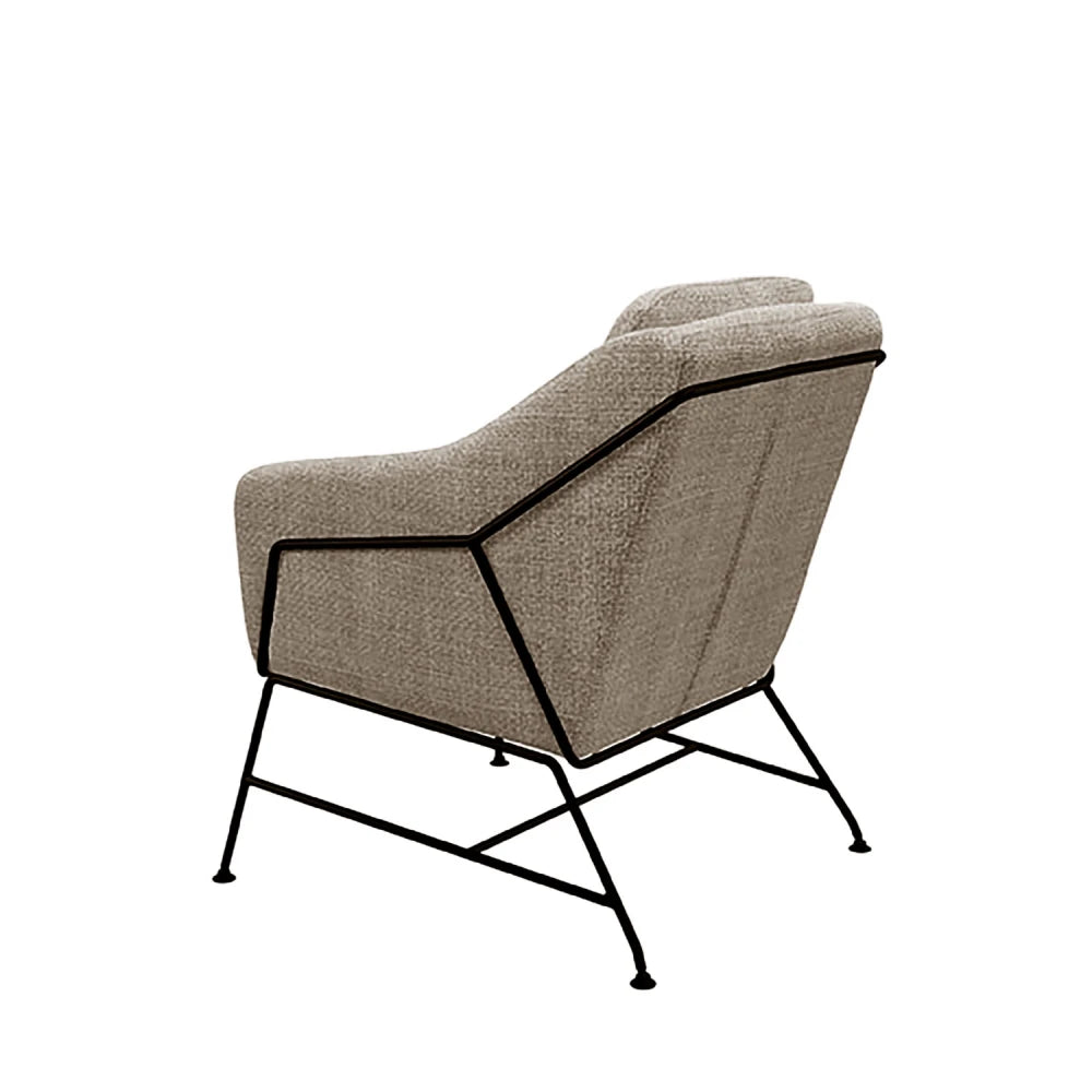 Fotoliu modern cu spatar metalic ODENSE Taupe L66cm x A70cm x H80cm