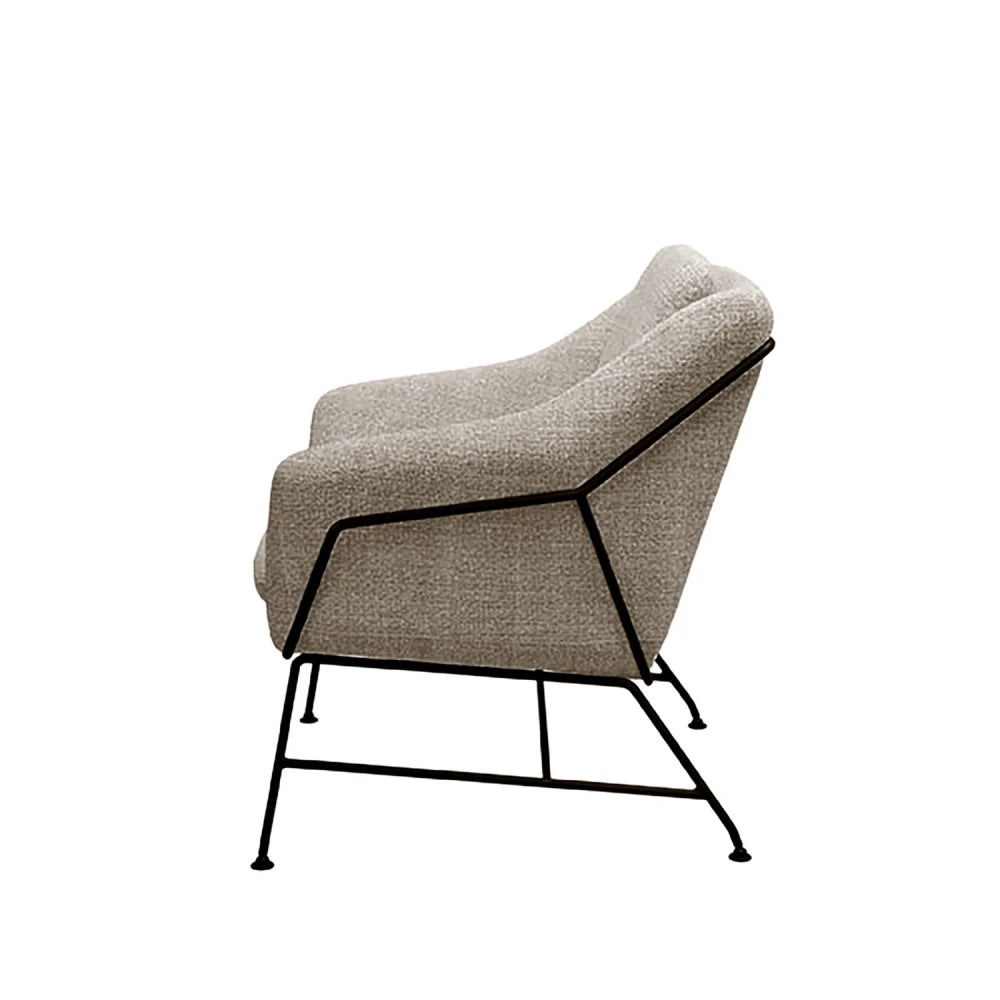 Fotoliu modern cu spatar metalic ODENSE Taupe L66cm x A70cm x H80cm