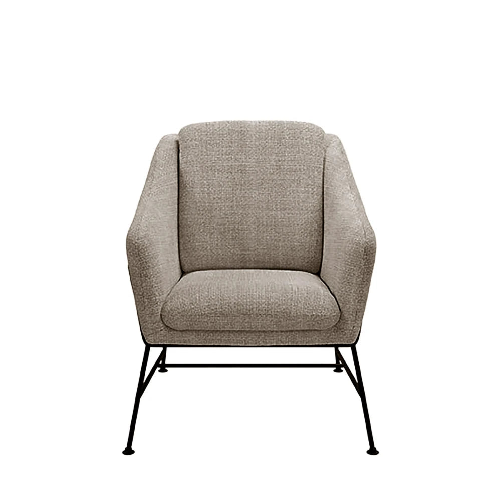 Fotoliu modern cu spatar metalic ODENSE Taupe L66cm x A70cm x H80cm