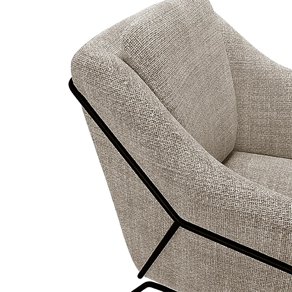 Fotoliu modern cu spatar metalic ODENSE Taupe L66cm x A70cm x H80cm