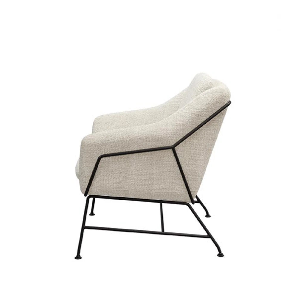 Fotoliu modern cu spatar metalic ODENSE Bej L66cm x A70cm x H80cm