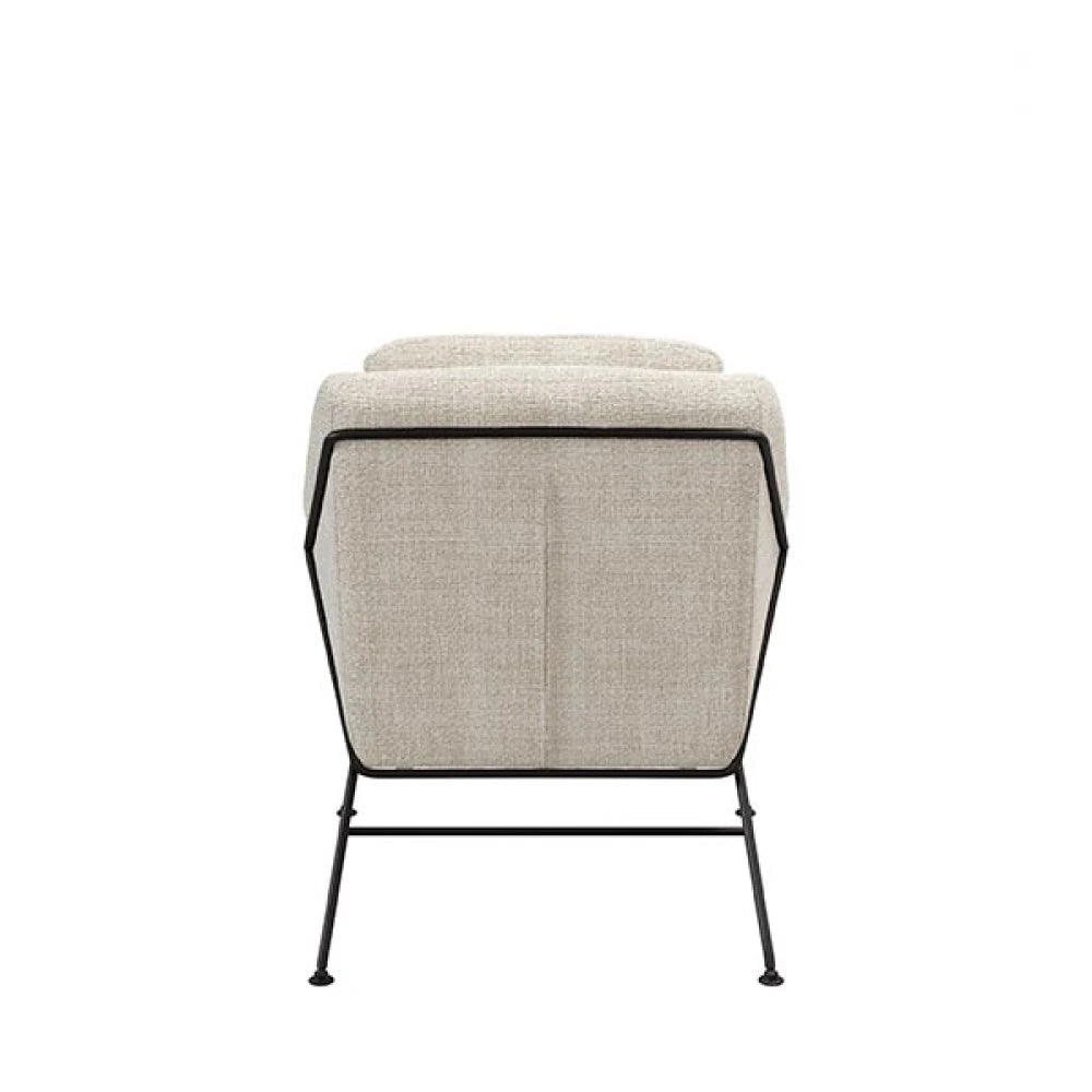 Fotoliu modern cu spatar metalic ODENSE Bej L66cm x A70cm x H80cm
