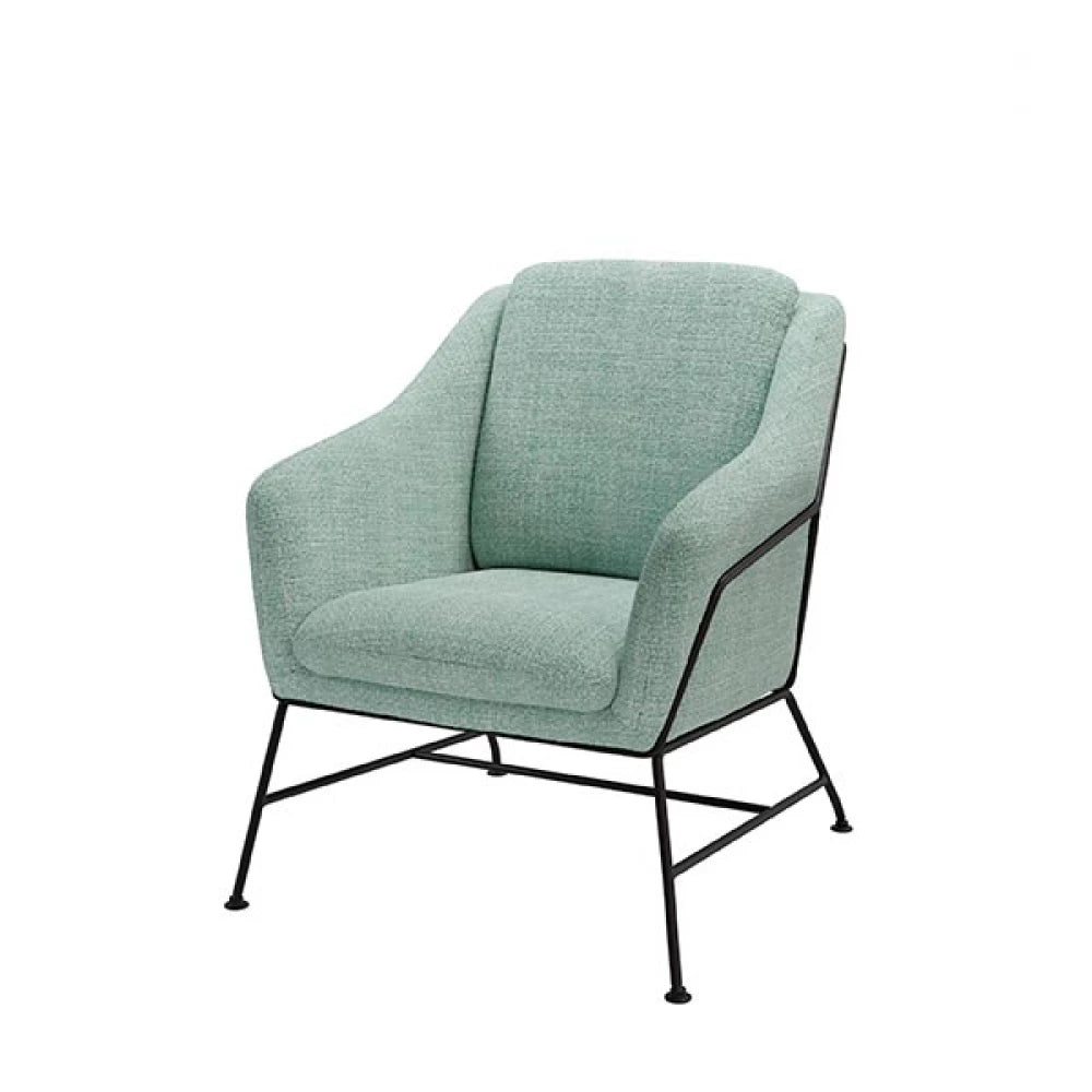 Fotoliu modern cu spatar metalic ODENSE Albastru L66cm x A70cm x H80cm