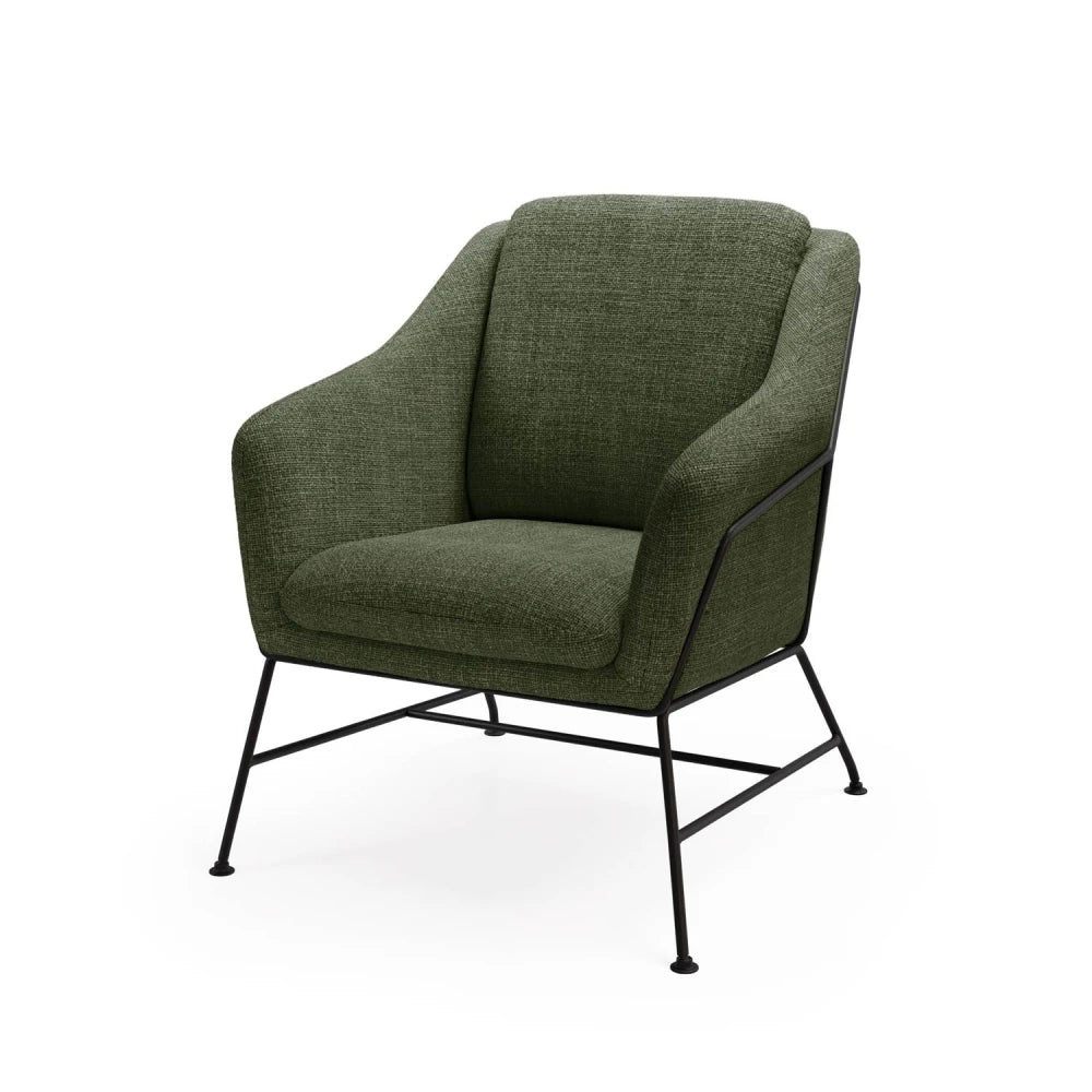 Fotoliu modern cu spatar metalic ODENSE Verde L66cm x A70cm x H80cm
