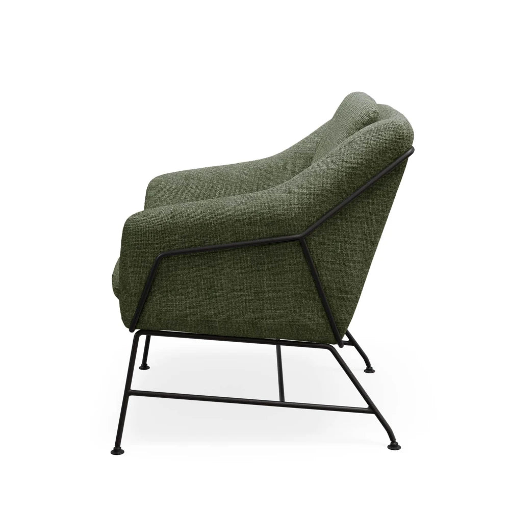Fotoliu modern cu spatar metalic ODENSE Verde L66cm x A70cm x H80cm