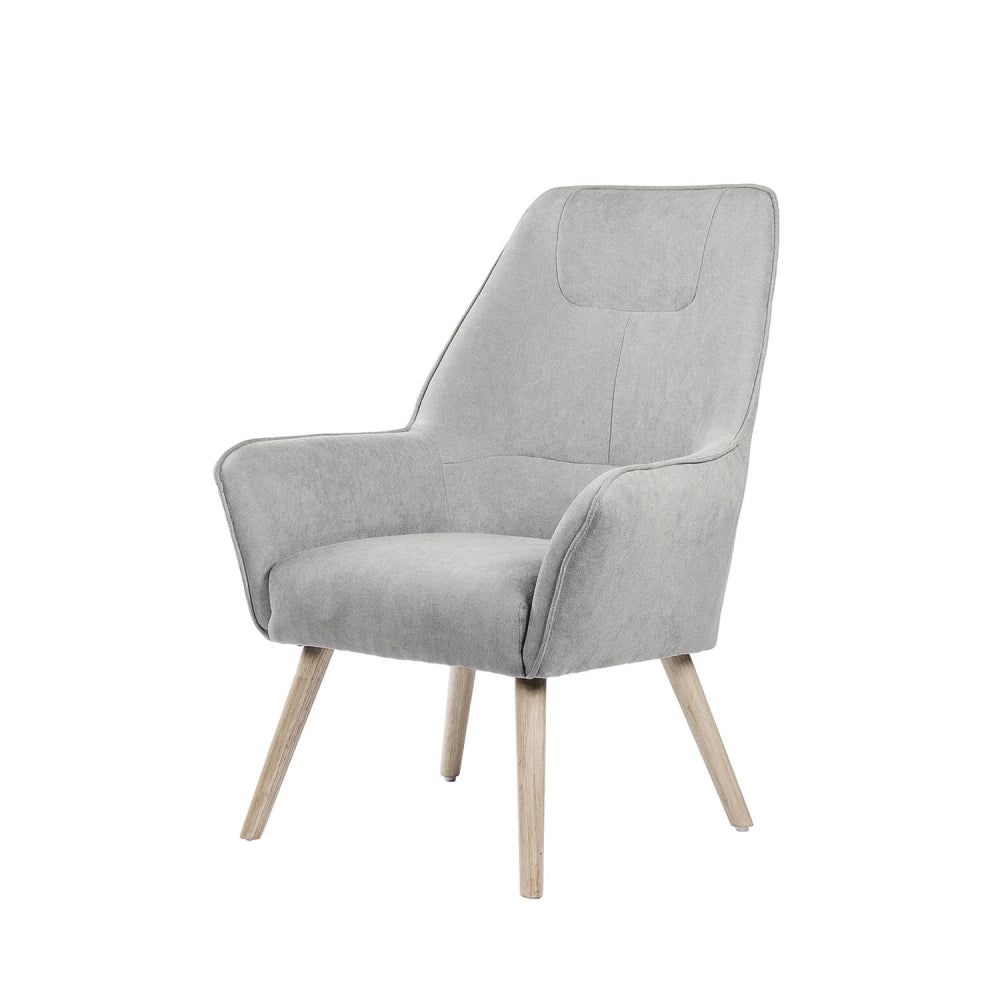 Fotoliu cu spatar inalt BRUGES Gri deschis L74cm x A75cm x H101cm
