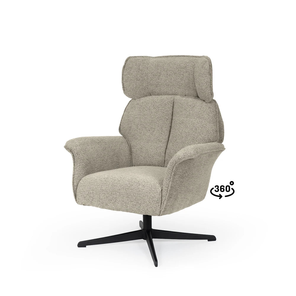 Fotoliu rotativ 360 LYNN Taupe L83cm x A69cm x H105cm