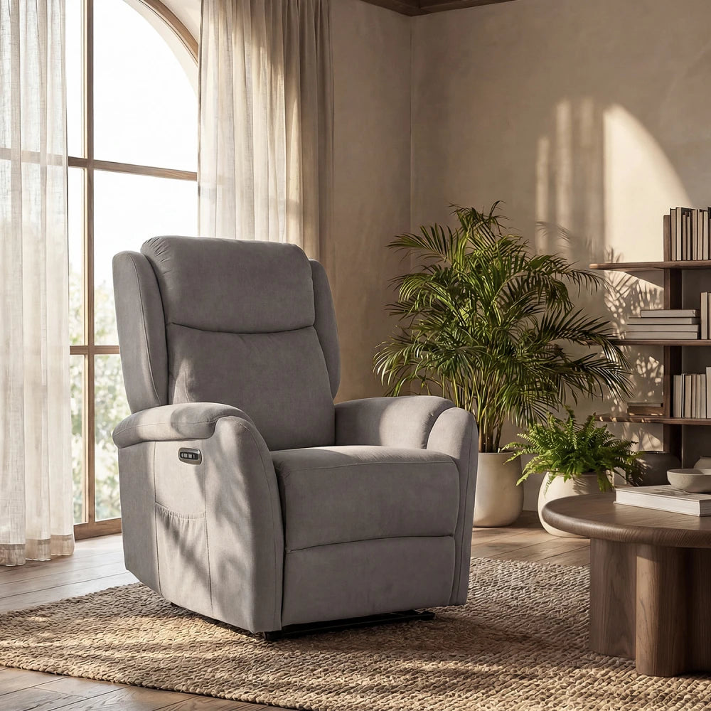 Fotoliu cu recliner electric 1 motor AKARI Taupe L70cm x A86cm x H145cm