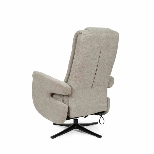 Fotoliu cu recliner electric 2 motoare rotativ 360 SATOMI Taupe L74cm x A86cm x H114cm