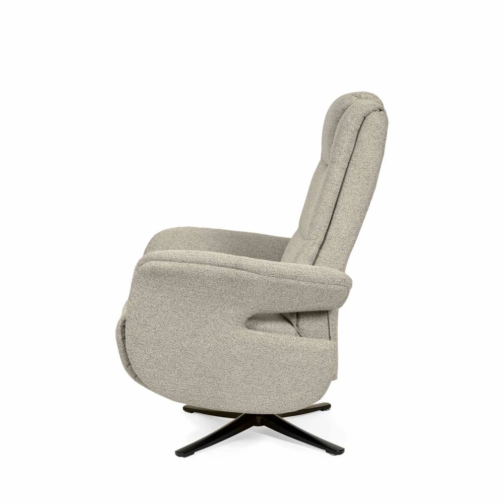 Fotoliu cu recliner electric 2 motoare rotativ 360 SATOMI Taupe L74cm x A86cm x H114cm