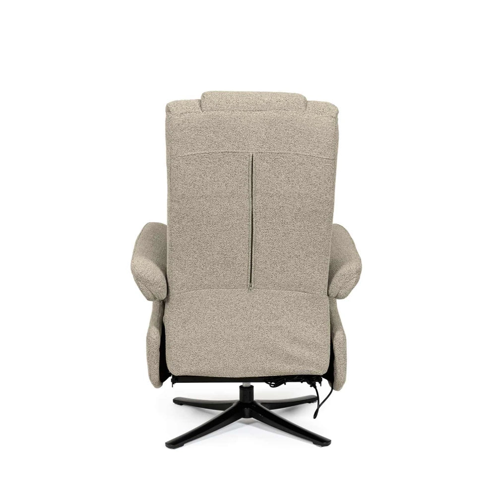 Fotoliu cu recliner electric 2 motoare rotativ 360 SATOMI Taupe L74cm x A86cm x H114cm