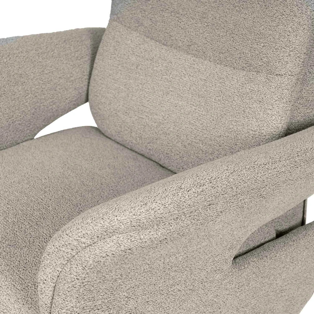 Fotoliu cu recliner electric 2 motoare rotativ 360 SATOMI Taupe L74cm x A86cm x H114cm