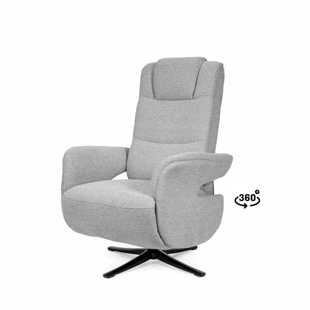 Fotoliu cu recliner electric 2 motoare rotativ 360 SATOMI Gri L74cm x A86cm x H114cm