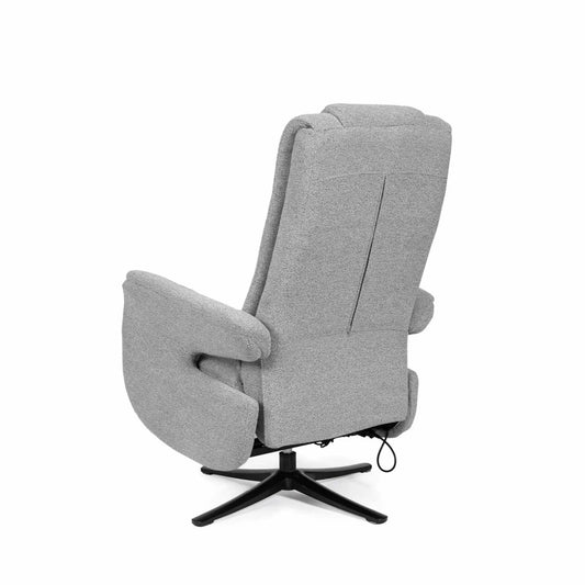Fotoliu cu recliner electric 2 motoare rotativ 360 SATOMI Gri L74cm x A86cm x H114cm