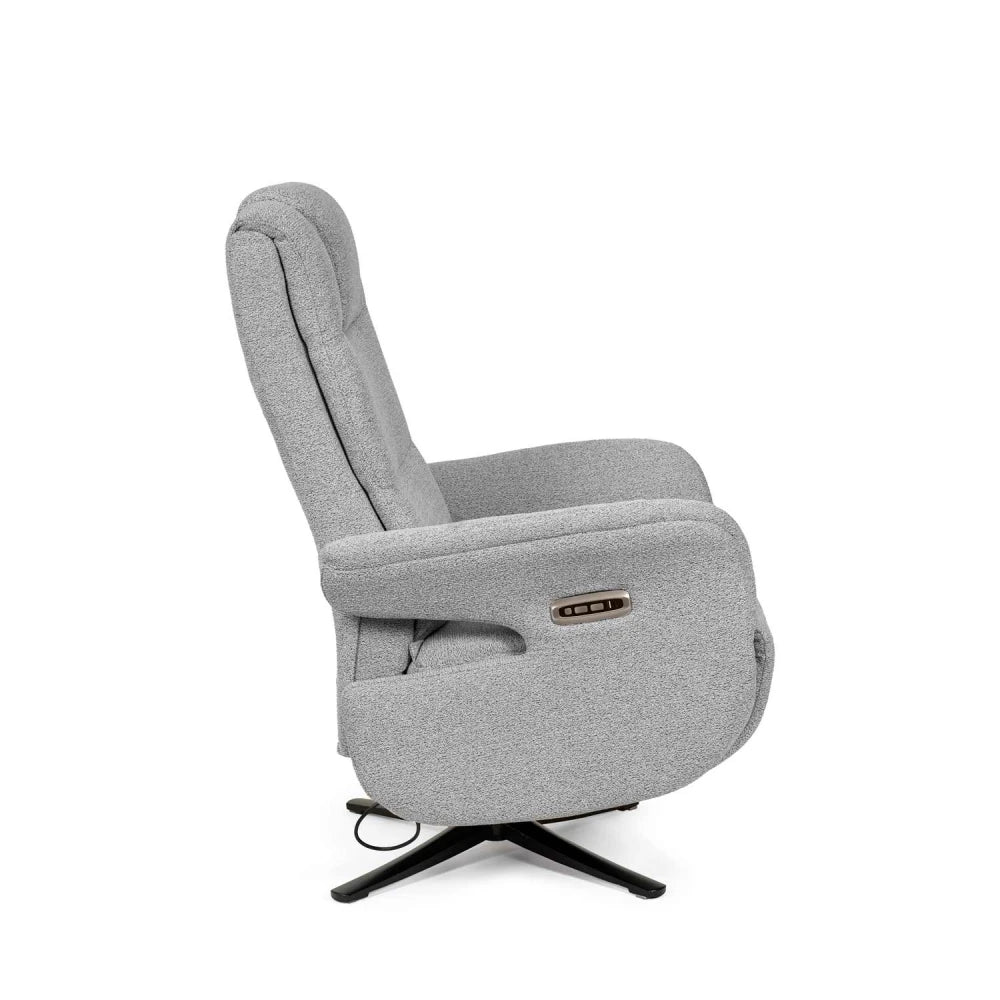 Fotoliu cu recliner electric 2 motoare rotativ 360 SATOMI Gri L74cm x A86cm x H114cm