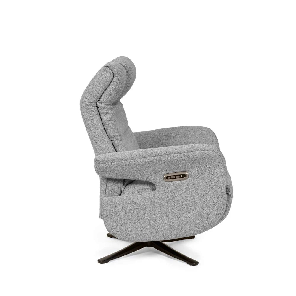 Fotoliu cu recliner electric 2 motoare rotativ 360 SATOMI Gri L74cm x A86cm x H114cm