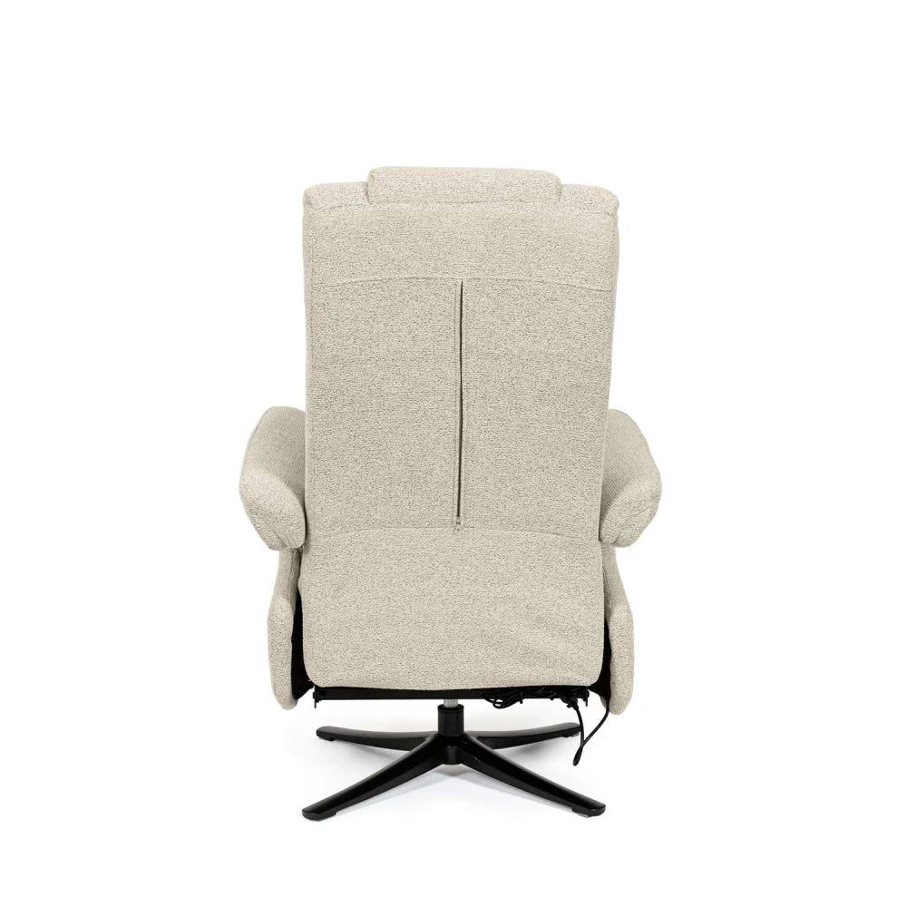 Fotoliu cu recliner electric 2 motoare rotativ 360 SATOMI Bej L74cm x A86cm x H114cm