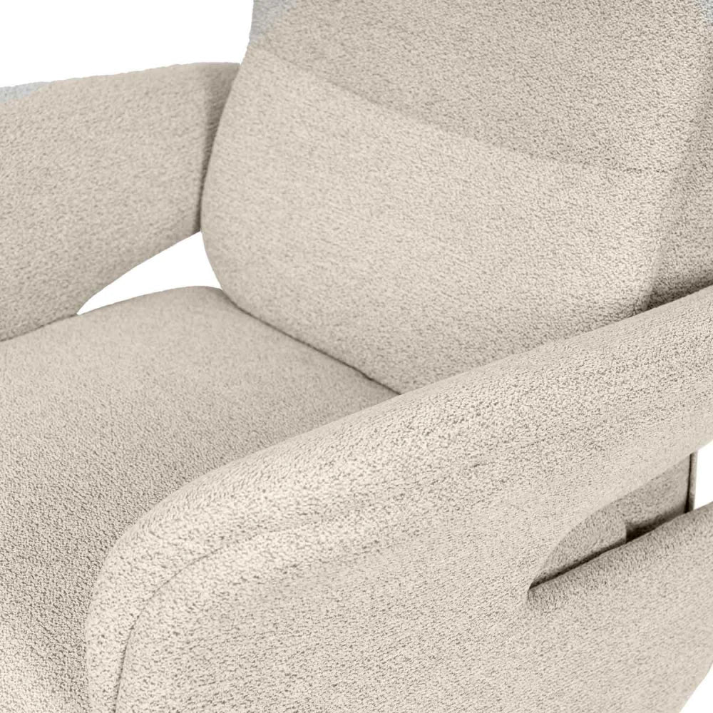 Fotoliu cu recliner electric 2 motoare rotativ 360 SATOMI Bej L74cm x A86cm x H114cm