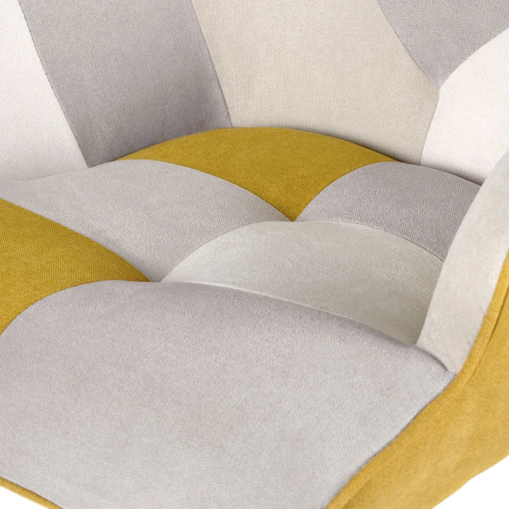 Fotoliu balansoar DENVER Mustar patchwork L70cm x A90cm x H91cm