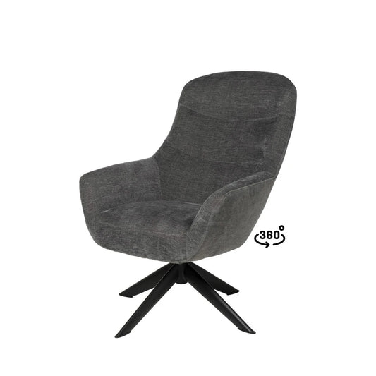 Fotoliu rotativ 360 BOLONIA Gri inchis L72.5cm x A78cm x H98cm