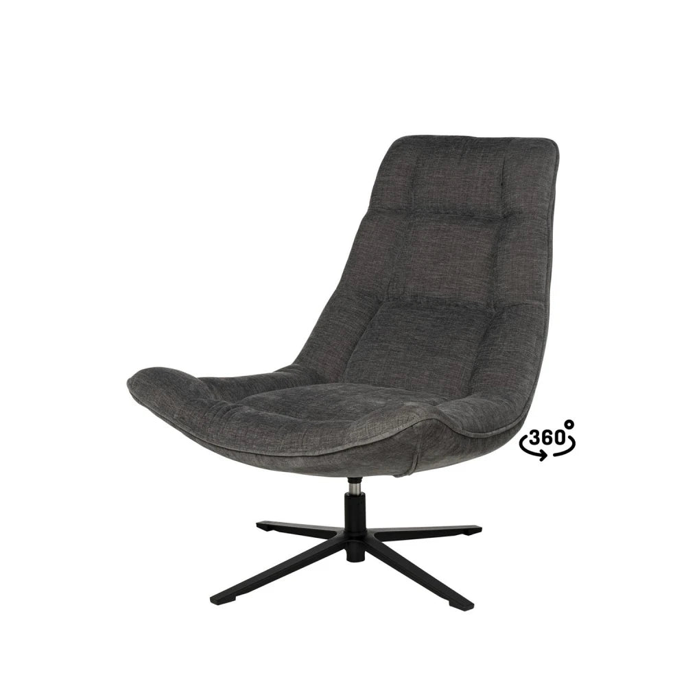Fotoliu rotativ 360 PARMA Gri inchis L83cm x A93cm x H98cm