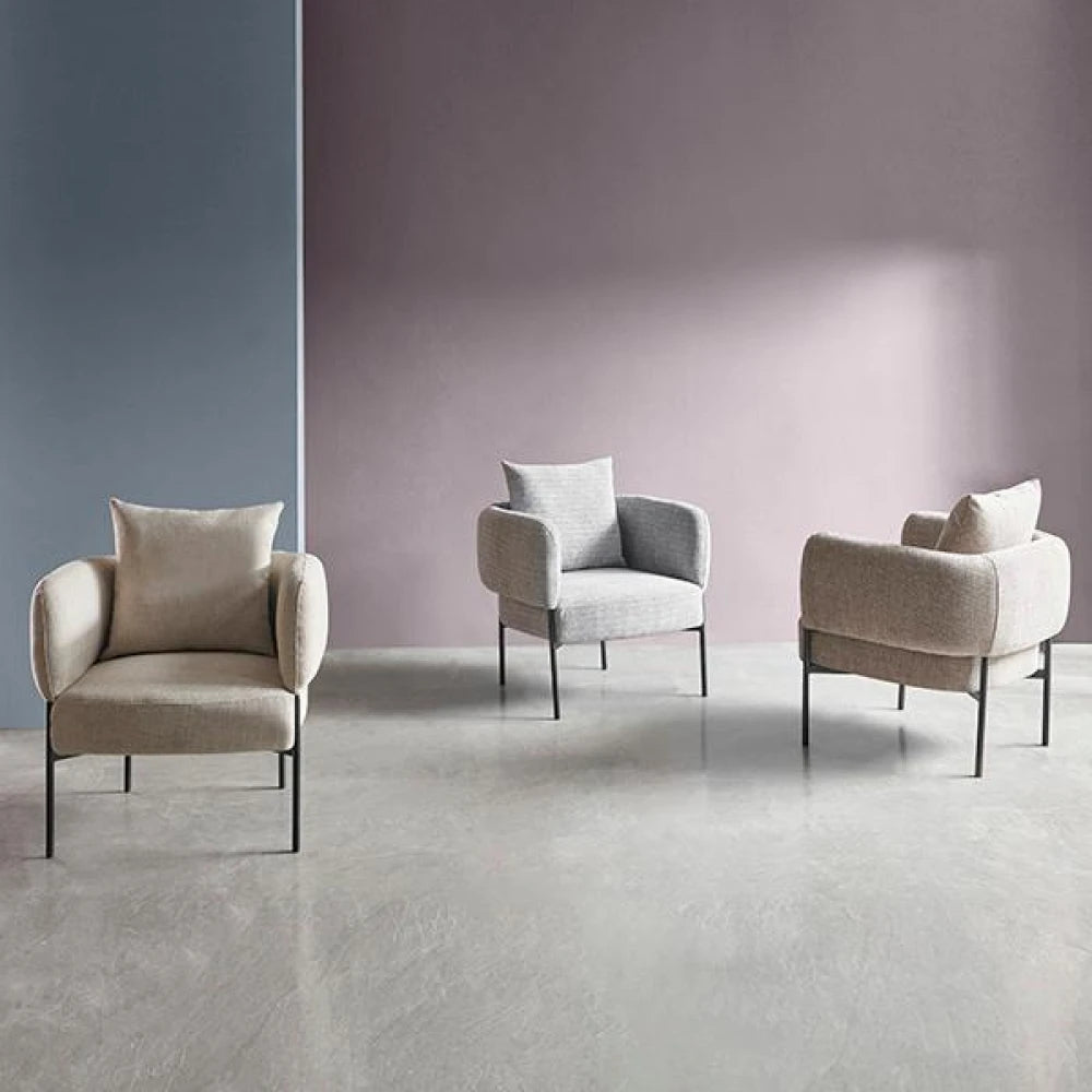 Fotoliu clasic cu perna lombara AGADIR Gri L80cm x A75cm x H77cm