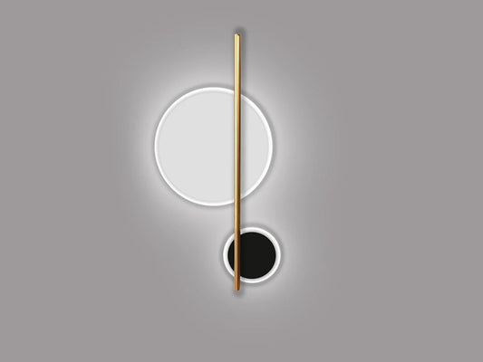 Aplica de perete din Aluminiu/metal Alb/Negru/Auriu L25xH52cm Duo
