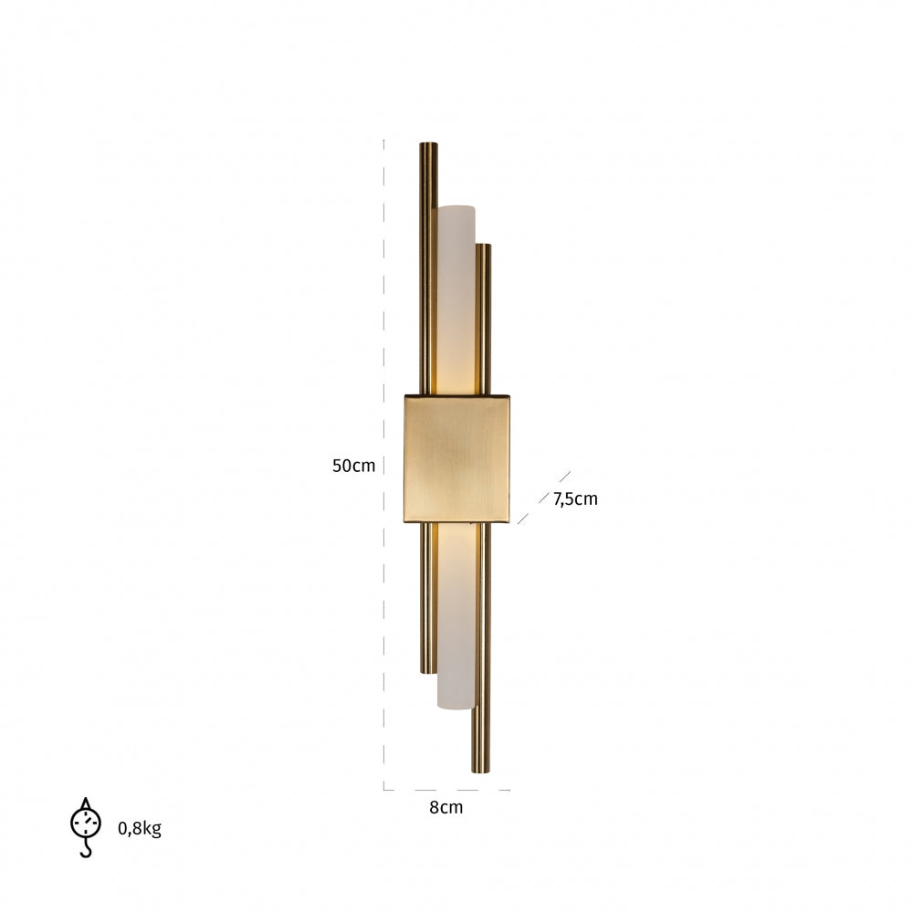 Aplica de perete din Metal si Acrilic Auriu/Alb L8xH50cm Mylas Richmond Interiors