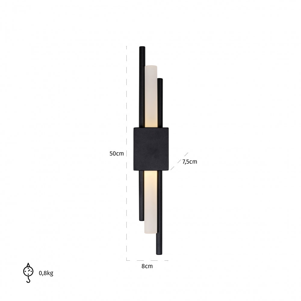 Aplica de perete din Metal si Acrilic Negru/Alb L8xH50cm Mylas Richmond Interiors