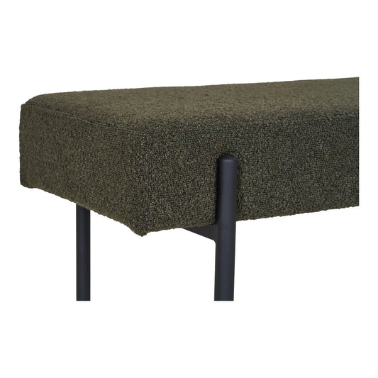 Bancheta din Metal Negru si Stofa boucle Verde H42.5xL100cm Swindon