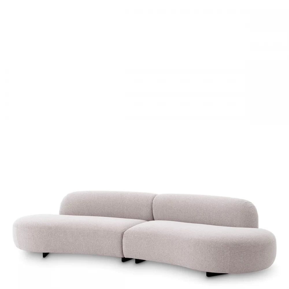 Canapea de exterior fixa de 2 locuri tapitata cu Stofa Mauritius Gri L305x111cm Bjorn S Eichholtz