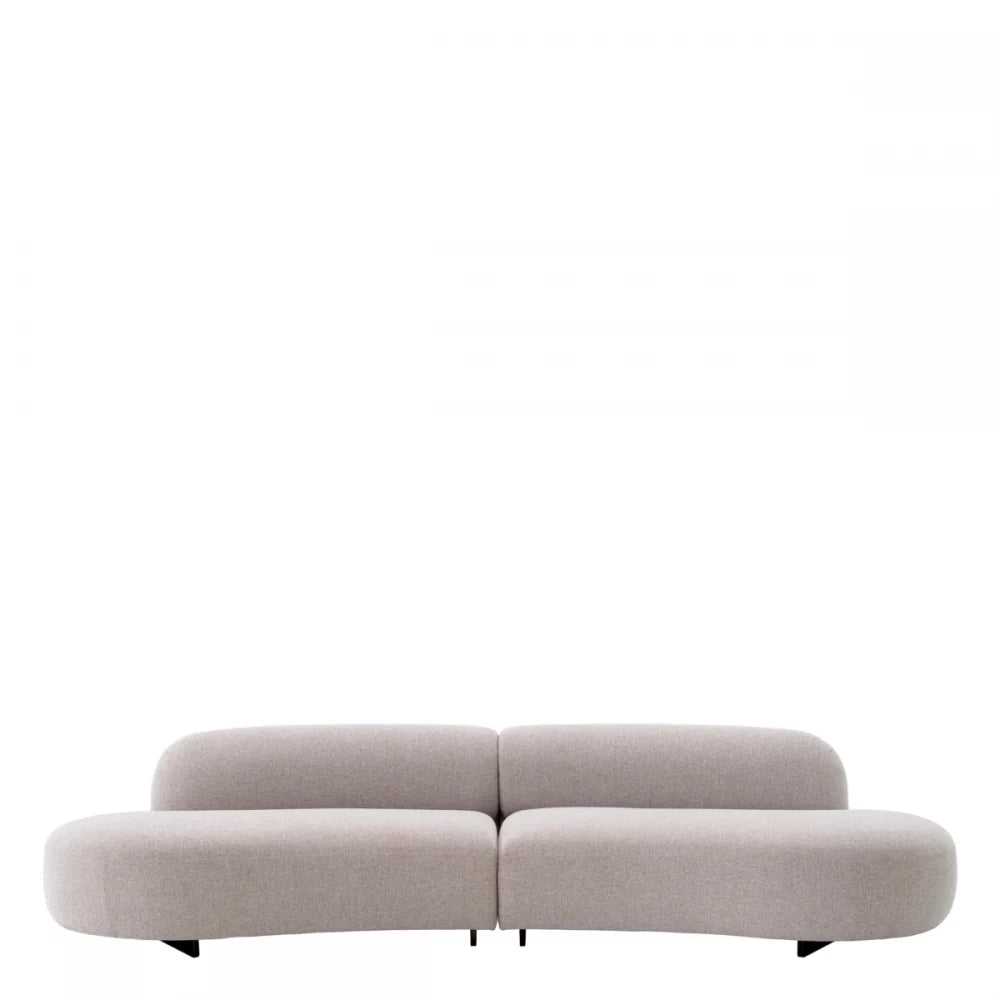 Canapea de exterior fixa de 2 locuri tapitata cu Stofa Mauritius Gri L305x111cm Bjorn S Eichholtz